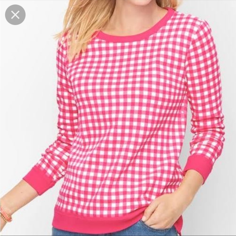 DRAPER JAMES NATALIE SWEATSHIRT IN GINGHAM